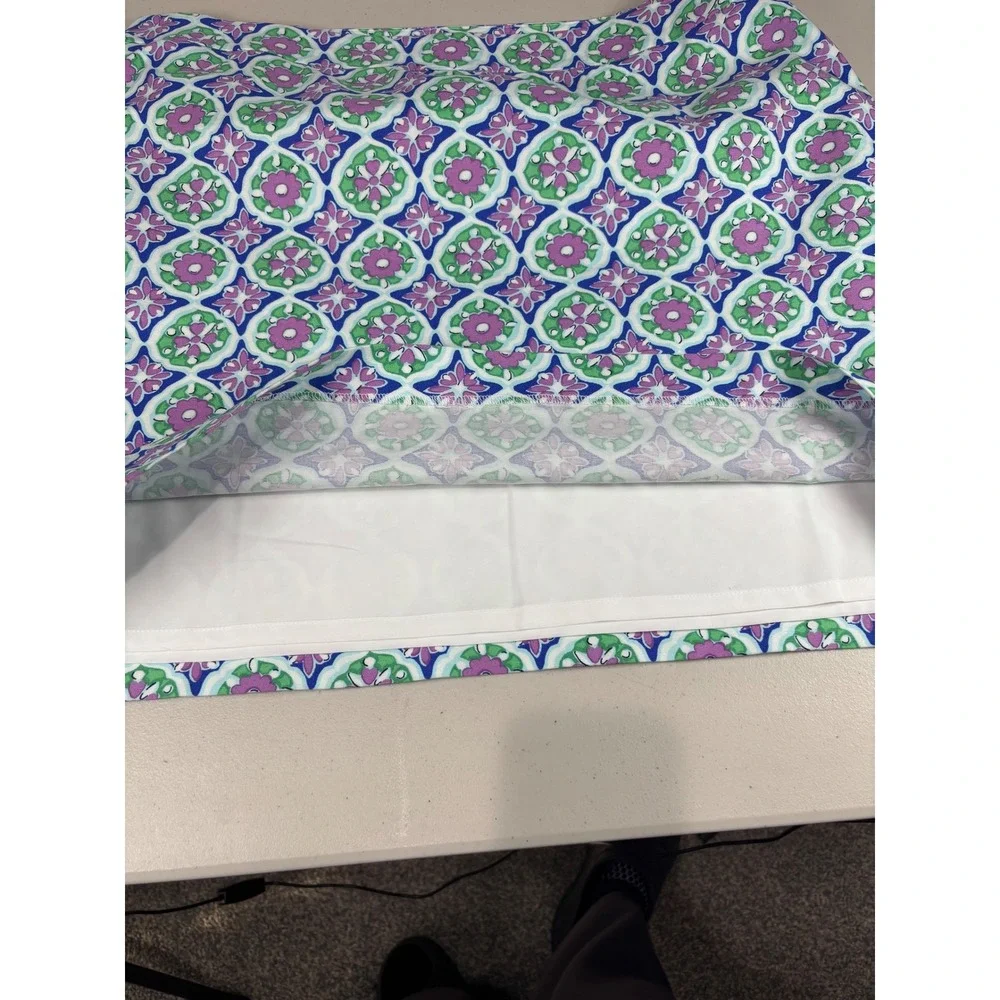 Talbots Pastel Canvas A-Line Skirt 20W Medallion Print Lined Plus Cotton Spandex